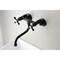 Kingston Brass KS216MB Kingston Two Handle Wall Mount Bathroom Faucet, Matte Black KS216MB - alternate 5